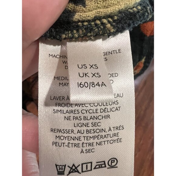 Free People Floral Ruffle Mini Dress Women XS Black Adjustable Straps bohemian - Picture 6 of 6